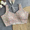 Tew Pure Raw Silk Mirror Work Designer Blouse